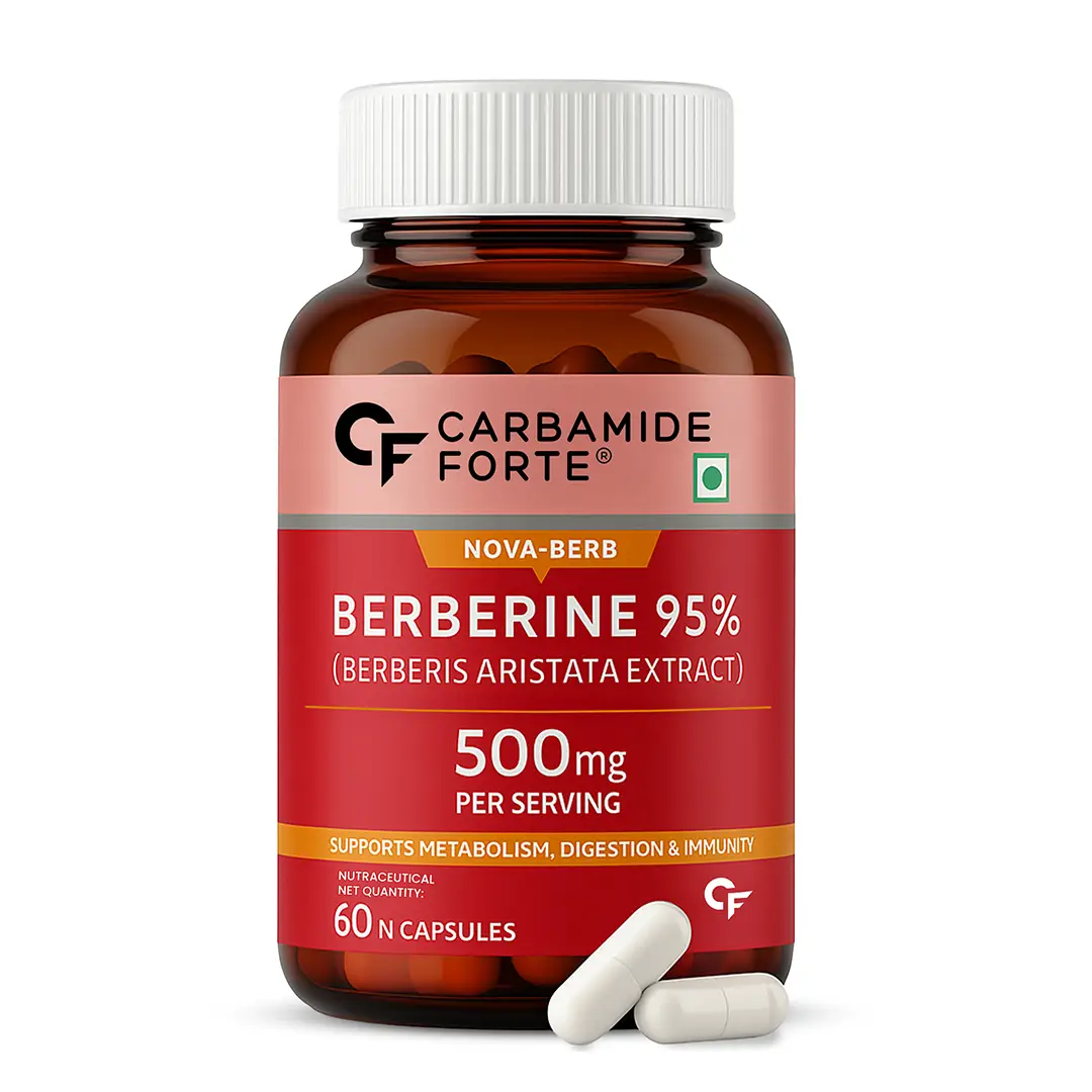 Carbamide Forte Berberis Berberine 95% with Milk Thistle & Cinnamon | Berberine Capsules 500 mg - Pack Of 1(60 Capsules)