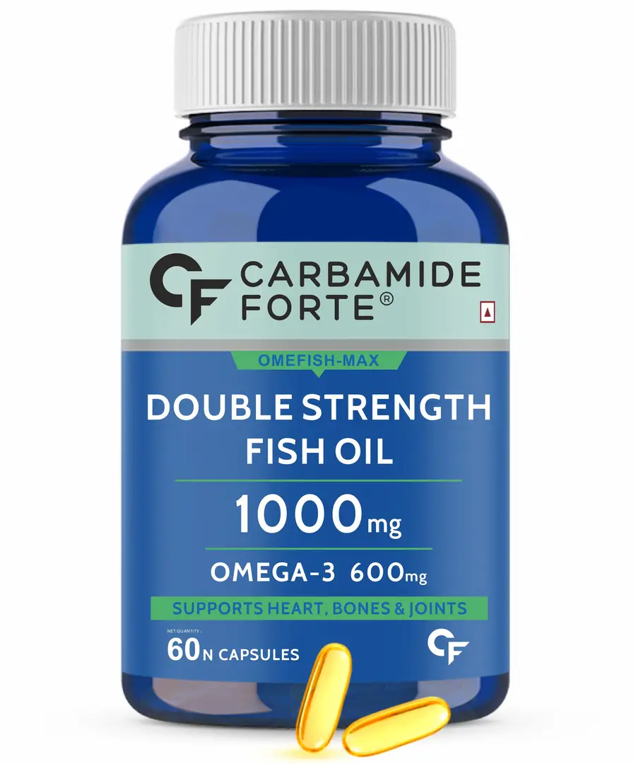Carbamide Forte - Double Strength Fish Oil 1000mg with Omega 3 600mg - Pack of 1 (60 Capsules)