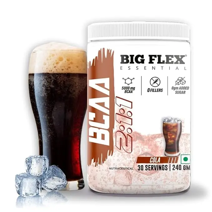 Bigflex Essential BCAA with L-Leucine, L-Isoleucine forIntense Workout and Muscle Recovery - Cola,240 gm