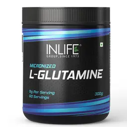 INLIFE - Micronized L - Glutamine Powder Supplement, 300 grams – Unflavoured