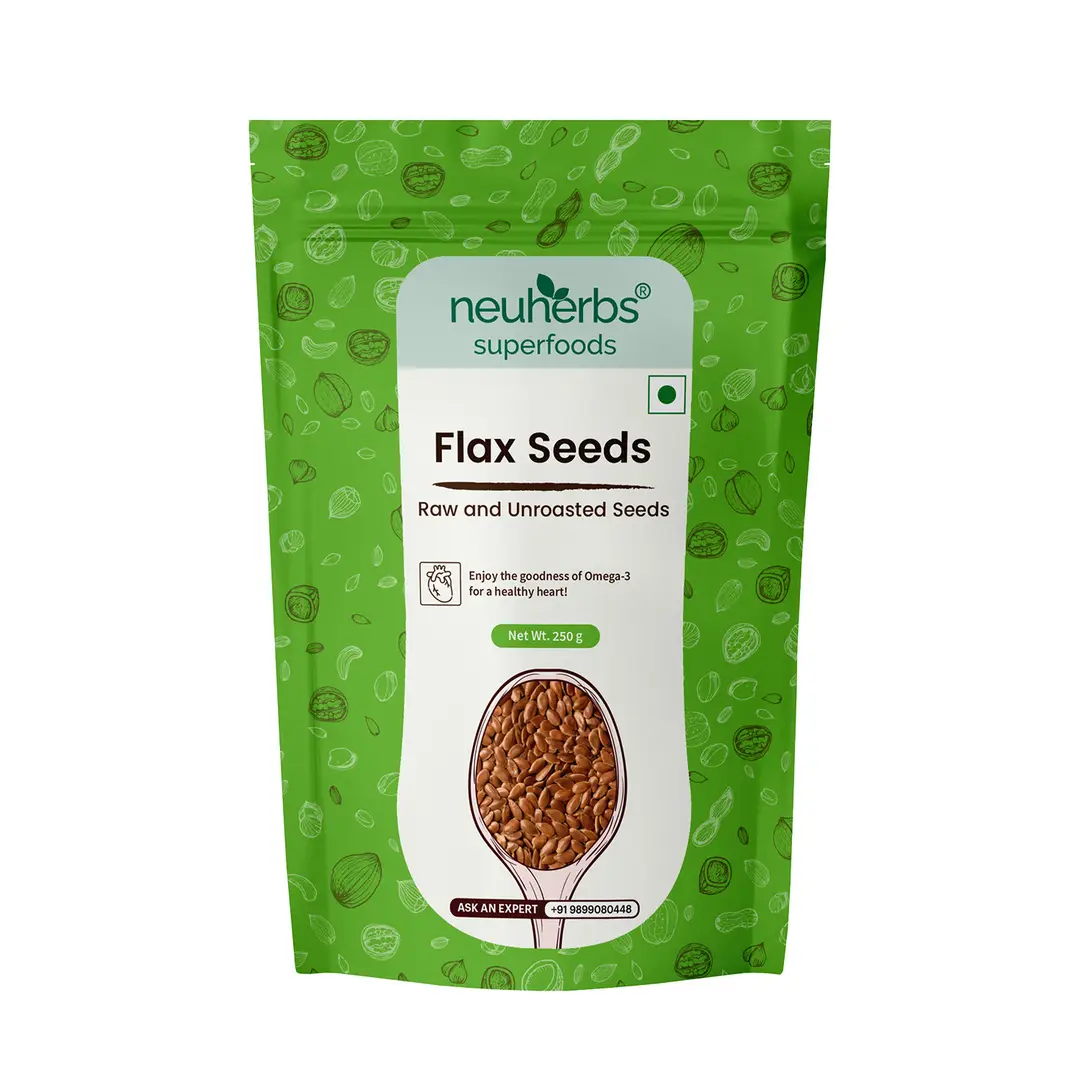 Neuherbs - Organic Flax - for Healthy Heart and Manage Blood Cholesterol Levels - 250 gm