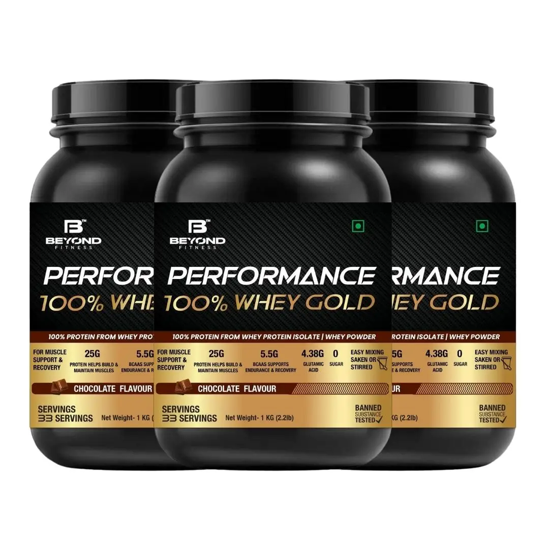 Beyond Fitness Performance 100% Whey Gold with BCAA,Essential Amino Acids for Muscle Strength and Recovery - Chocolate (6.61 lb)