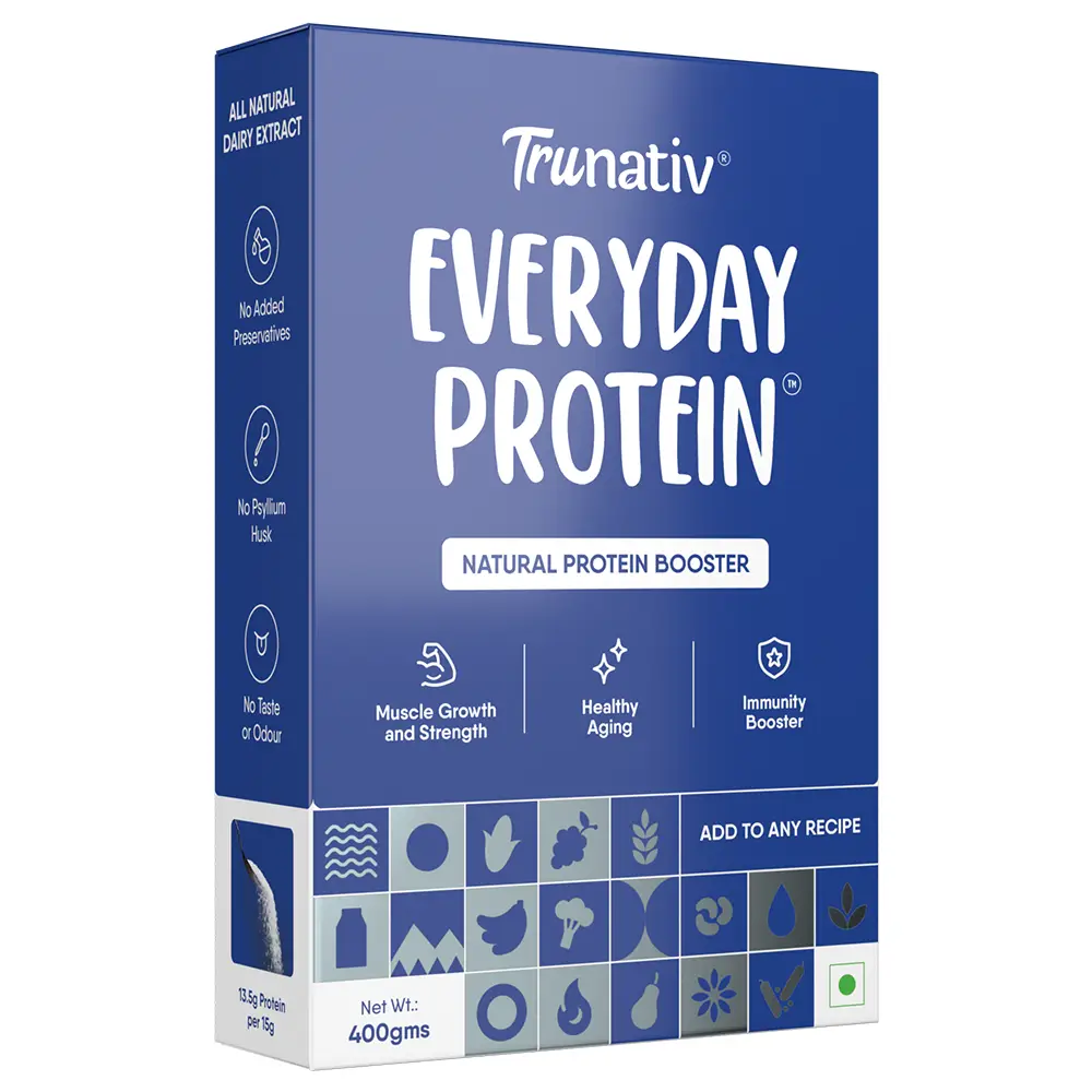 Trunativ Everyday Protein| 90% Protein-Natural Irish Plant Protein Isolate| For Muscle Growth & Strength - Family Nutrition| Versatile Protein| Cook-Bake-Blend - Unflavoured (400 gm)