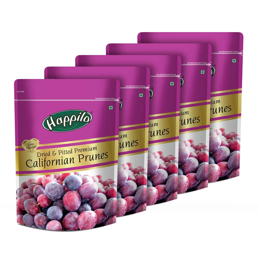 Happilo Premium Californian Pitted Prunes - Pack of 5 (1000 gm)
