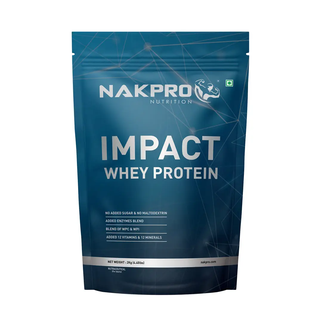 Nakpro Impact Whey Protein Powder for Muscle Recovery, Lean Muscle Growth and Easy Digesting - Double Rich Chocolate,4.4 lb