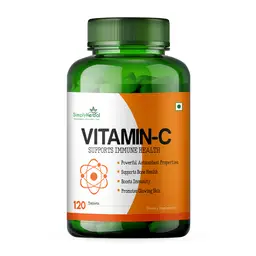 Simply Herbal Vitamin C Tablets for Glowing Skin & Face, Support Immune Health, Natural Brightening, Supplement Promote Body Immunity & Overall Beauty Health for Men & Women- 120 Tablets icon