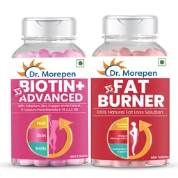 Dr. Morepen Biotin+ Advanced tablets and Fat Burner Tablets (Combo Pack) icon