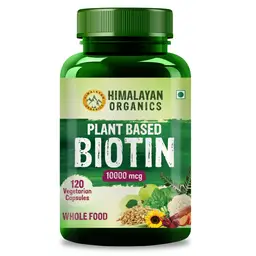 Himalayan Organics Plant Based Biotin 10,000mcg for Healthy Skin & hair - 120 Capsules icon