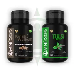 Omni Ayurveda - Knight Walke Ashwagandha and Tulsi Capsule - for Stress and Anxiety Relief icon