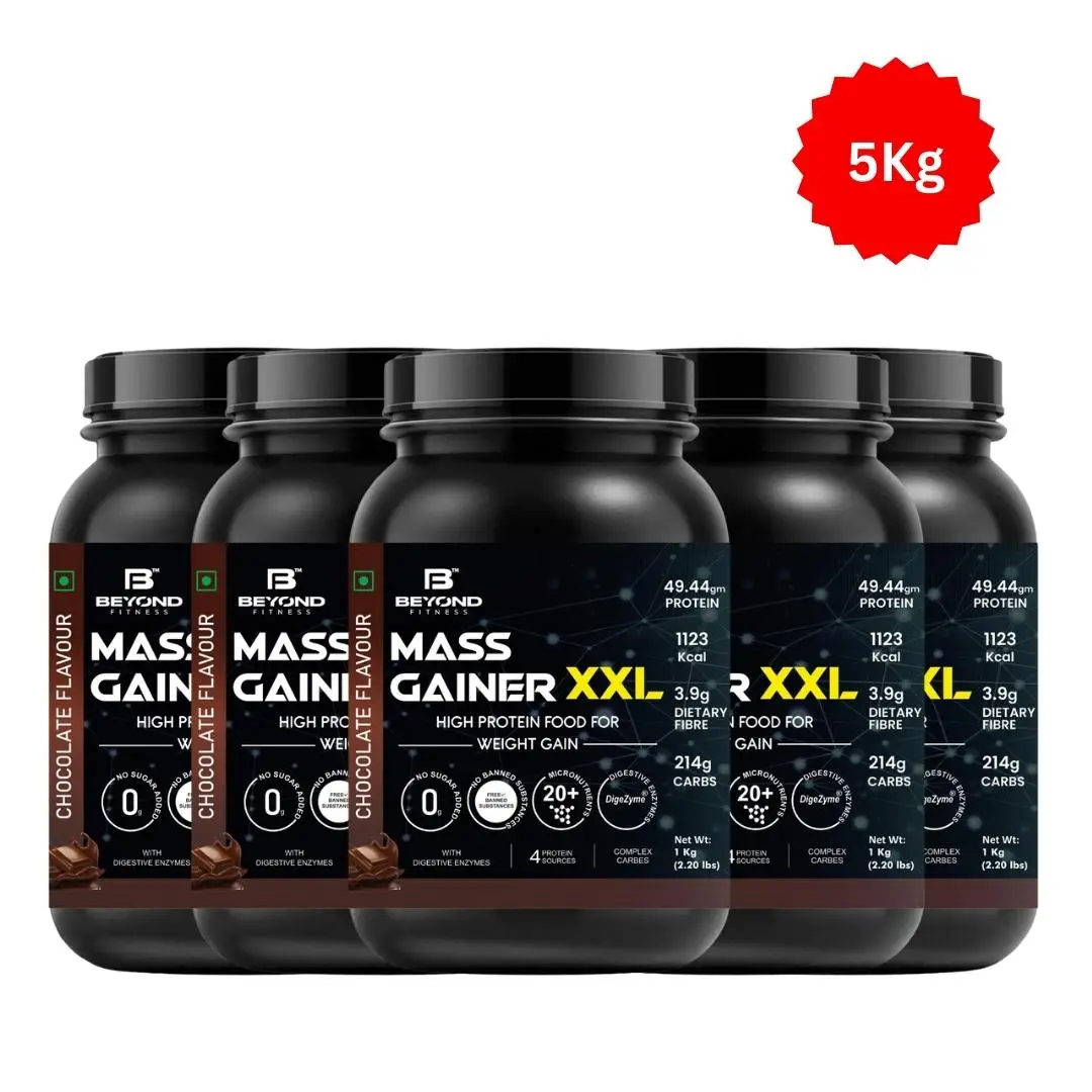 Beyond Fitness - Mass Gainer XXL with Digezyme, Complex Carbs and Protein - for Muscle Gaining - 5000 gm