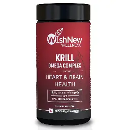 Wishnew Wellness Krill Omega Complex for Heart and Brain Health