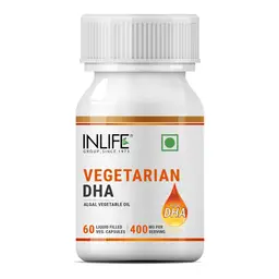 INLIFE - Plant Based Vegan Omega 3 DHA Supplement Algal Oil 400 mg - 60 Vegetarian Capsules icon