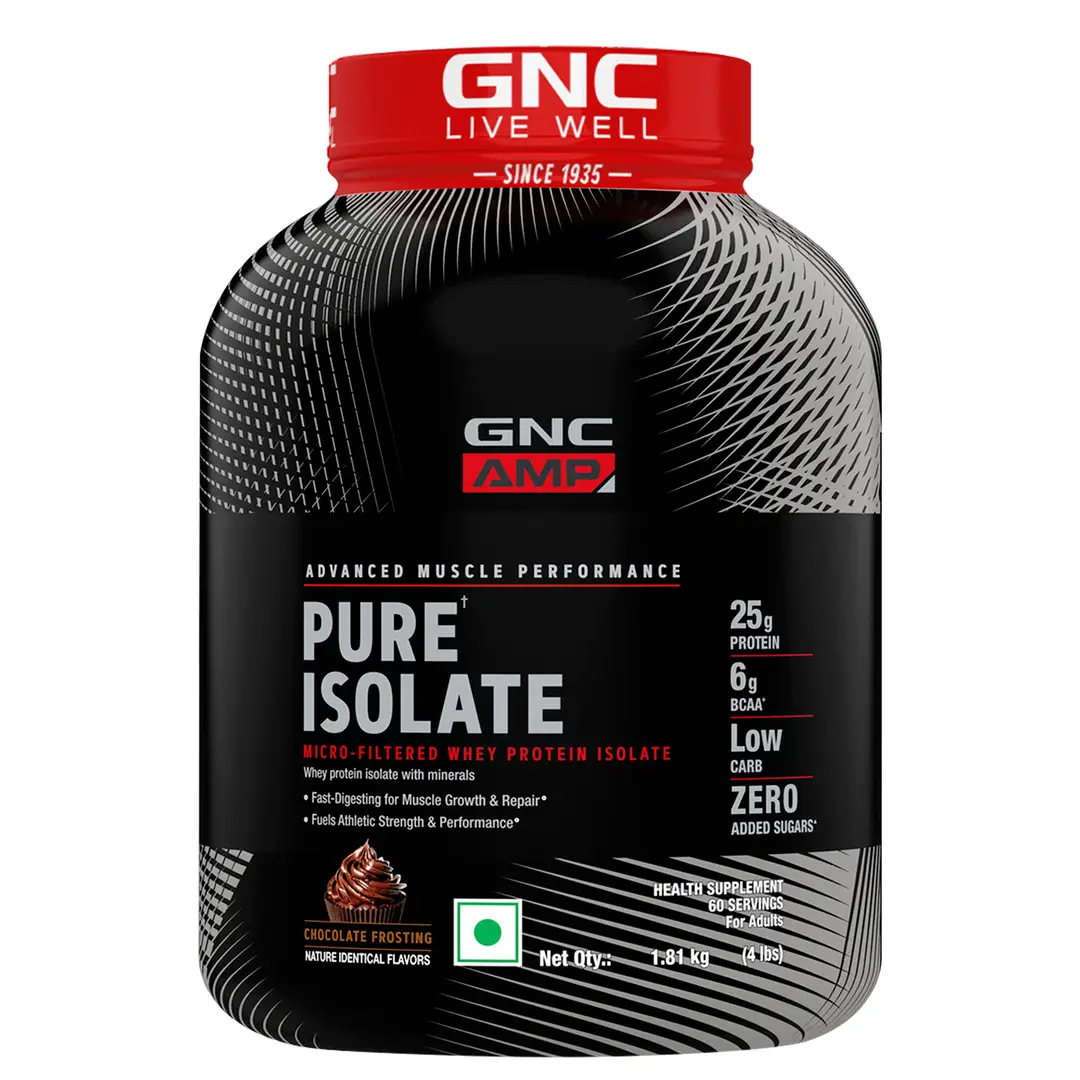 GNC Ind Amp Isolate low carb chocolate | Whey Protein | Builds Lean Muscles | Speeds Up Recovery | Increases Strength - Pack of 1 Chocolate (4lb)