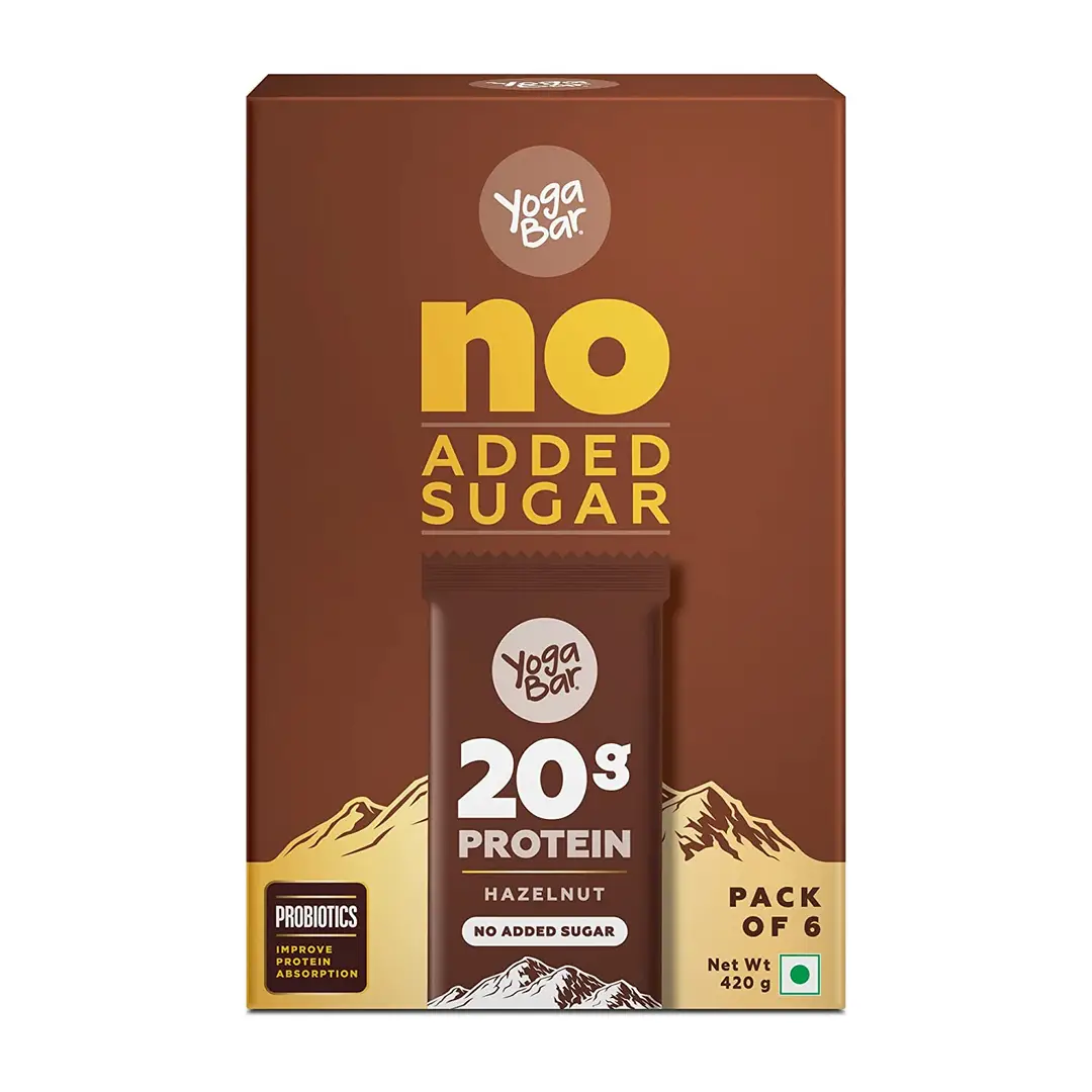 Yogabar No added sugar Hazelnut protein bars