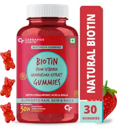 Carbamide Forte - Biotin Skin and Hair Vitamin Gummies -30 Veg Gummies|Strawberry Flavour icon