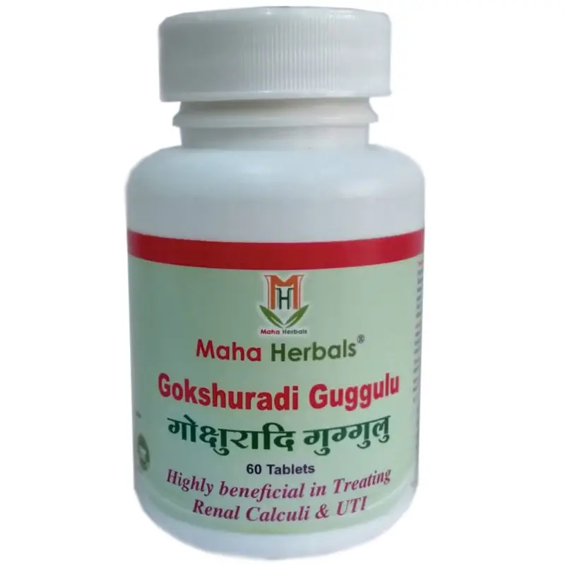 Maha Herbals - Gokshuradi Guggulu - With Gokhru Panchang - For Kidney Health - Pack of 1(60 Tablets)