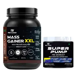 Beyond Fitness - Mass Gainer XXL + Super Pump Pre Workout (Combo) - for Recovery and Weight Management. icon