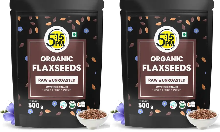 5:15PM Organic Flaxseeds Raw & Unroasted Flax Seeds for Weight Management - 300 gm
