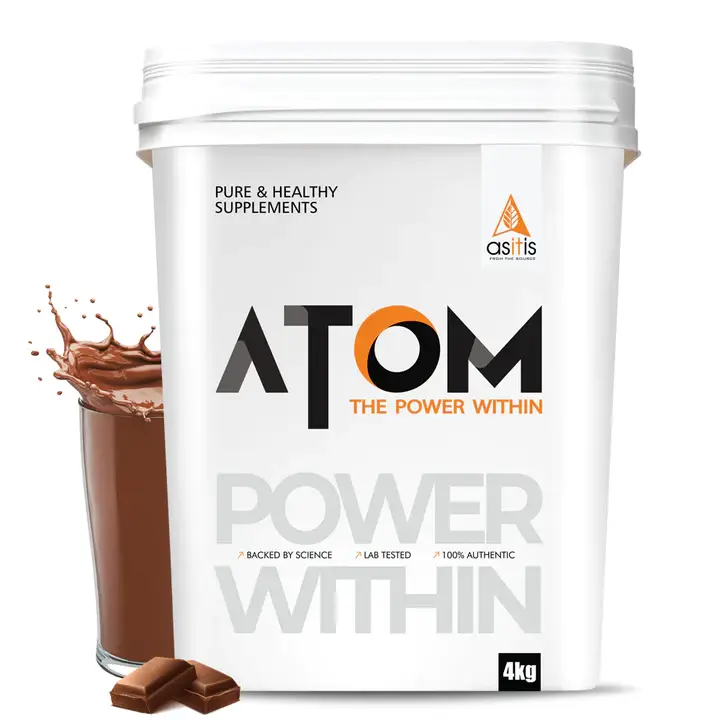 AS-IT-IS Atom Whey Protein with Digestive Enzymes for Building Strength And Endurance - Choco Hazel Fusion (4000 gm)