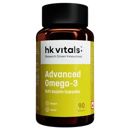 hk vitals Advanced Omega 3 | 1000mg Omega 3 with 360mg EPA & 240mg DHA, Double Strength Fish Oil | For Brain, Heart and Joint Health