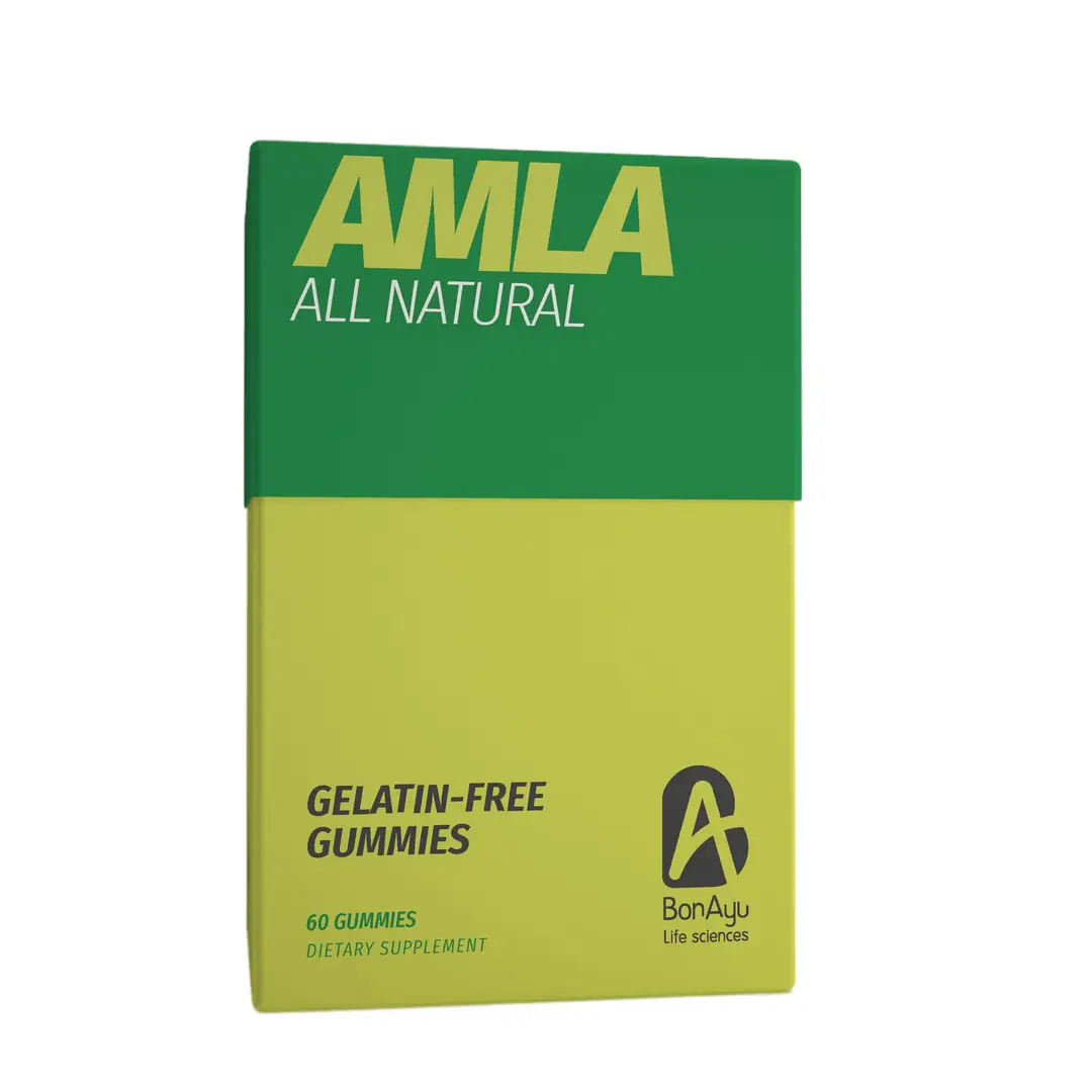 BonAyu All Natural Amla Gummies to ,strengthen Immunity & boost Energy - Pack of 1 (60 Gummies)