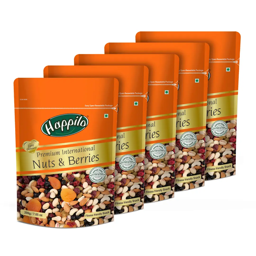 Happilo Premium International Nuts and Berries - Pack of 5 (1000 gm)