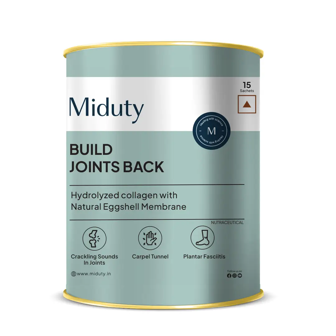 Miduty Build Joints Back with Natural Eggshell Membrane for Cracking Sound in Joints - Pack of 1 (15 Sachets)