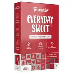 TruNativ Everyday Sweet Natural 1:1 White Sugar Replacer | Monk Fruit Extract | Zero Calories & Carb | Non GMO Sugar Replacement | Cooking & Diabetic Friendly Sweetener | No Bitter Aftertaste