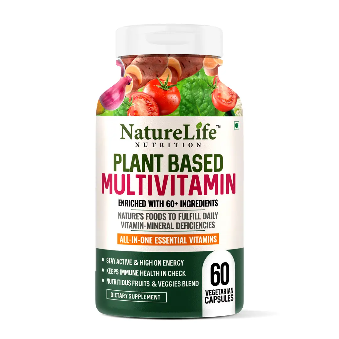 Nature Life Nutrition Plant Based Multivitamin with 60+ Ingredients for Women & Men - Pack of 1 (60 Capsules)