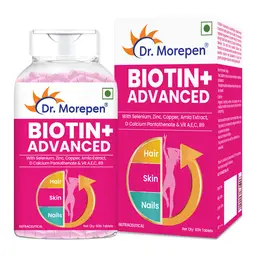 Dr. Morepen Biotin+ with Multivitamins + Natural Extracts for Hair Growth, Glowing Skin and Healthy Nails  icon