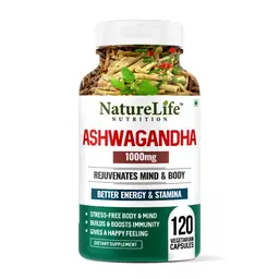 Nature Life: Nutrition Ashwagandha 1000mg for Better Energy & Stamina, Reduces Stress icon