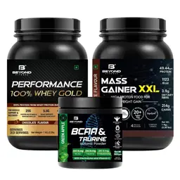 Beyond Fitness Beast Mode Gold (Mass Gainer, Whey Gold Protein and BCAA Isotonic energy drink) Combo icon