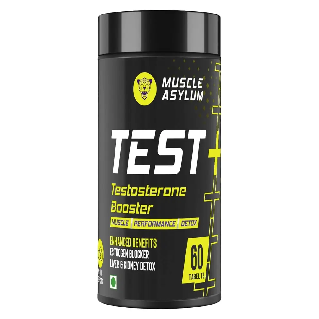 Muscle Asylum Test Plus with Zinc, Magnesium, Milk Thistle for Testosterone Booster - Pack of 1 (60 Tablets)