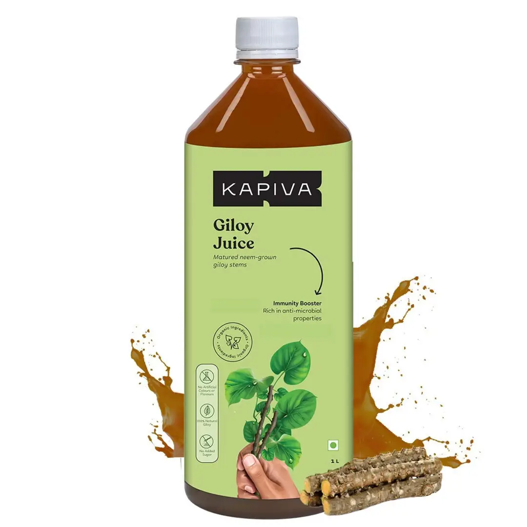 Kapiva Giloy Juice with Organic Neem Grown Giloy - Immunity Booster Helps Fight Cough & Cold - Pack of 1 (1000 ml)