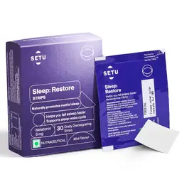 Setu Melatonin 5mg, Promotes Relaxation & Sleep, Helps Improve Sleep Quality, Eases Jet Lag Strain, Non Habit Forming, Tasty Mint Flavor icon