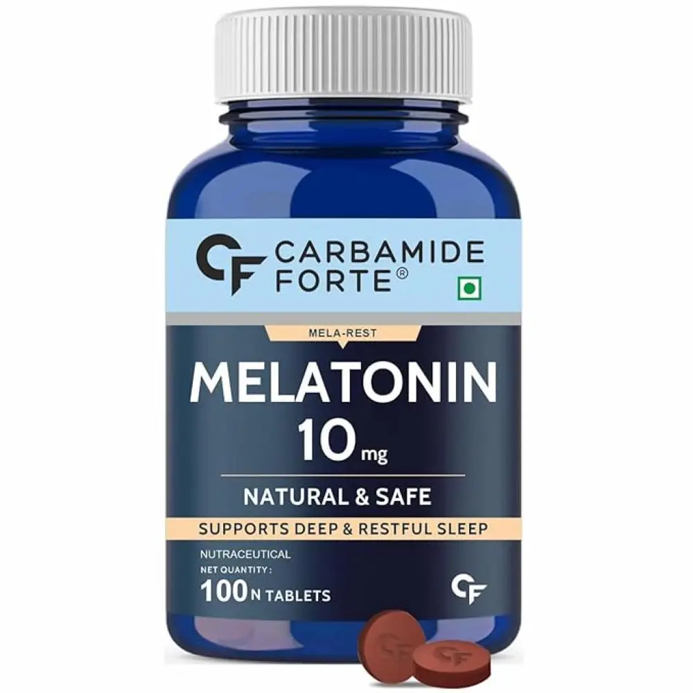 Carbamide Forte Melatonin 10mg Sleeping Aid Pills for Sleep Support - Pack of 1 (100 Tablets)