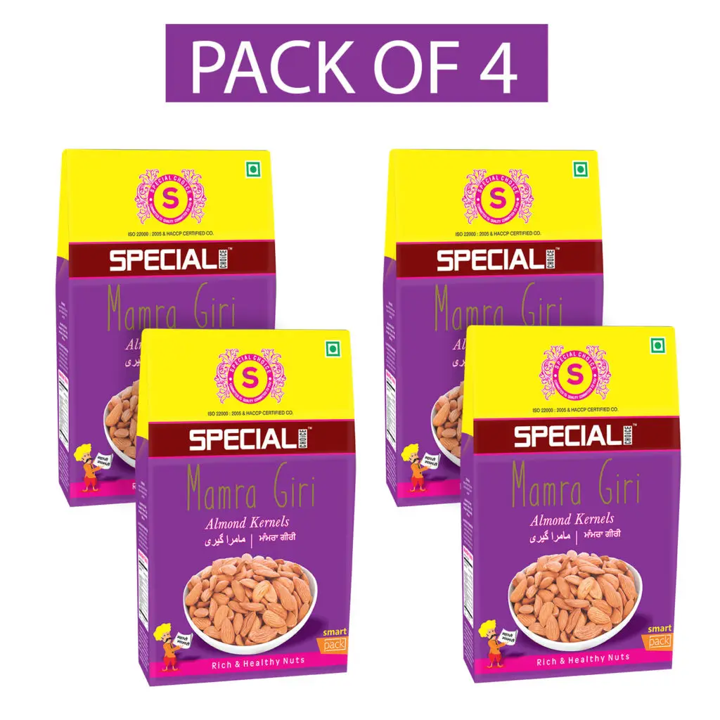 Special Choice Mamra Giri (Almond Kernels) for Regulating Cholesterol Levels - Pack of 4 (400 gm)