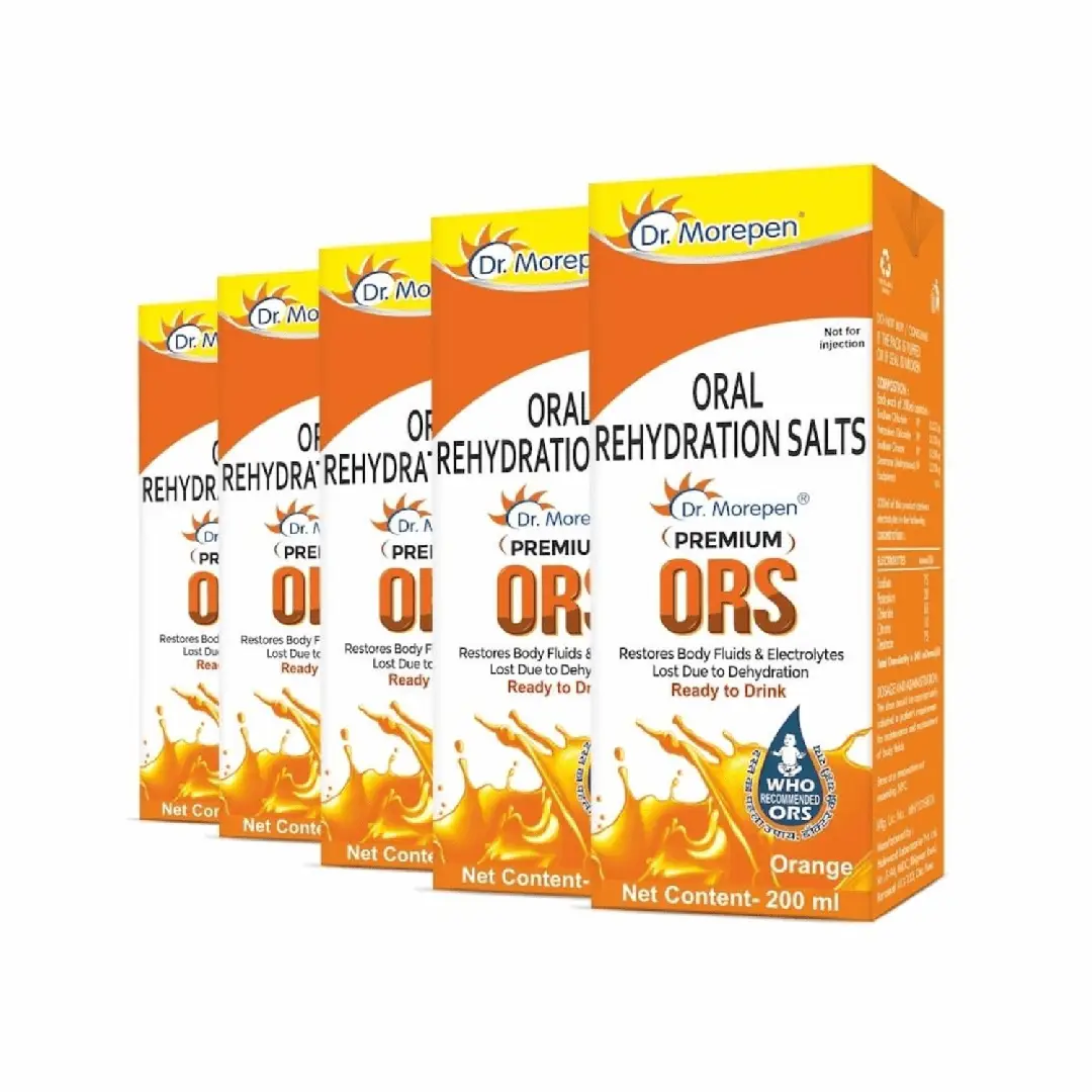 Dr. Morepen Premium ORS Drink With Electrolytes for Instant Hydration - Orange (1000 ml)