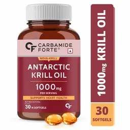 Carbamide Forte Antarctic Krill Oil 1000mg with Marine Phospholipids and 2% Astaxanthin for Heart, Brain, Joint, Eye and Skin Health icon
