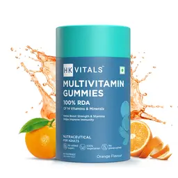 hk vitals Multivitamin Gummies (Orange, 60 Days Pack) | For Men & Women | Boosts Energy & Immunity, Supports Joint Health