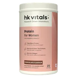 hk vitals ProteinUp Women with Soy (Chocolate, 400g / 0.88lbs) | Whey Protein, Collagen, Vitamin C, E & Biotin | For Strength & Beauty