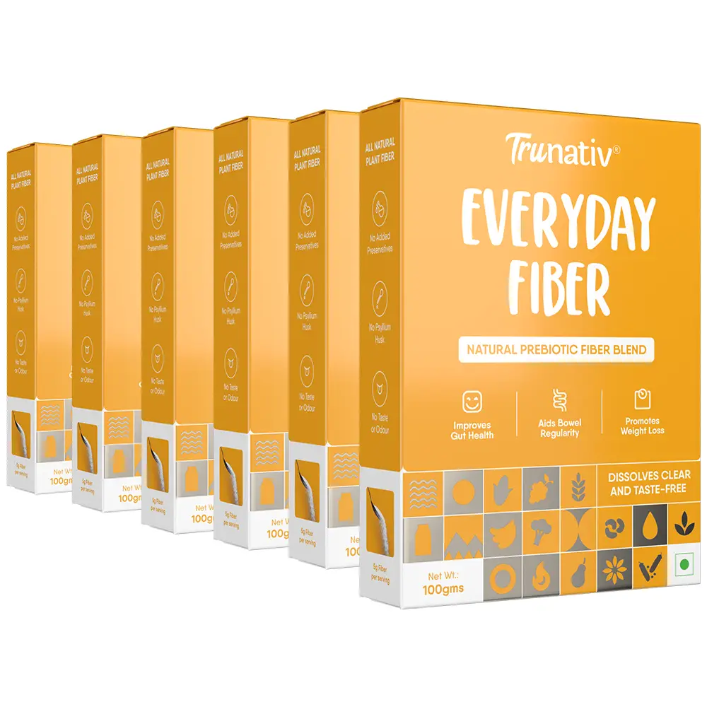 TruNativ Everyday Fiber Non-GMO & Gluten Free For Enhancing Digestive Health, Unflavoured | Plant Based Fibre Helps Weight Loss, Regulate Blood Sugar & Cholesterol Levels | Easy To Use| 100g - 600 gm