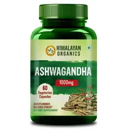 Himalayan Organics Ashwagandha 1000Mg Serve || Energy & Endurance || 60 Veg Capsules icon