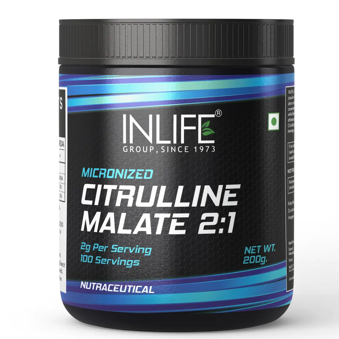 INLIFE - Micronized Citrulline Malate Powder 2:1 Supplement, 200 grams – Unflavoured - 200 gm