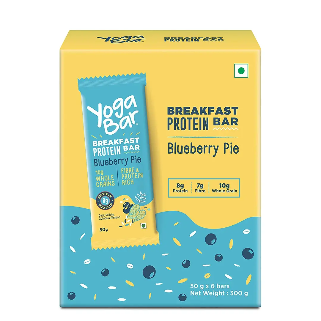Yogabar Bluberry Pie Breakfast Bars Pack of 6 - 300 gm
