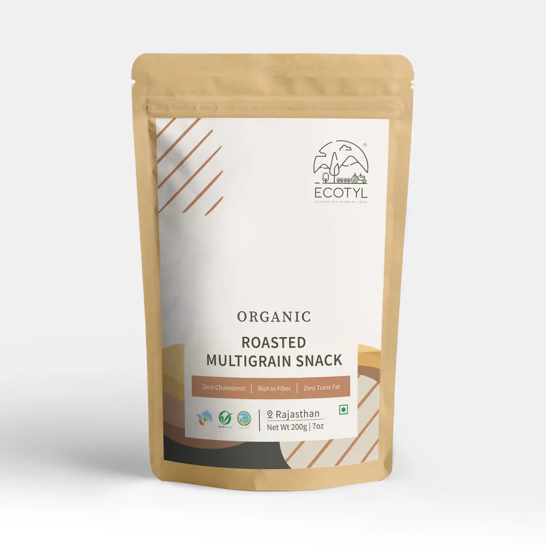 Ecotyl Roasted Multigrain Snack with Moth, Moong, Jowa for Supports Cardiac Health - 200 gm