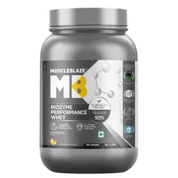 MuscleBlaze -  Biozyme Performance Whey Protein - with Whey Protein Concentrate,  Cocoa Powder - for  Aiding in lean mass gain - 1kg icon