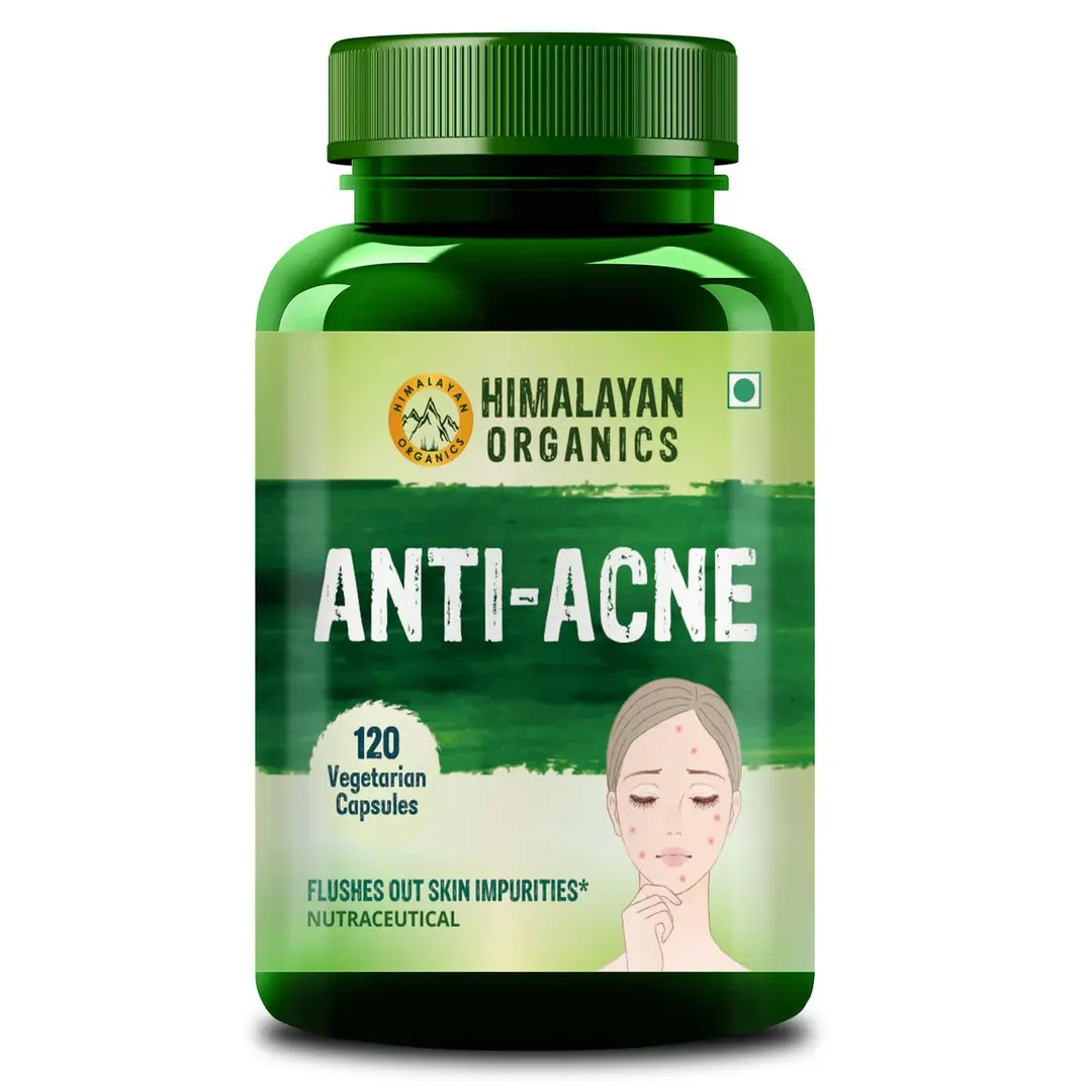 Vlado's Himalayan Organics AntiAcne Supplement with Vitamin B3, Vitamin B5 for Clear Glowing Skin - Pack of 1 (120 Capsules)