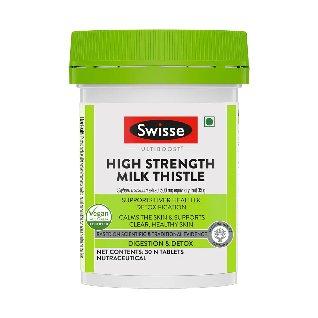 Swisse Ultiboost High strength Milk Thistle , Natural Antioxidant Supports Liver Function & Detox - Pack of 1( 30 Tablets)