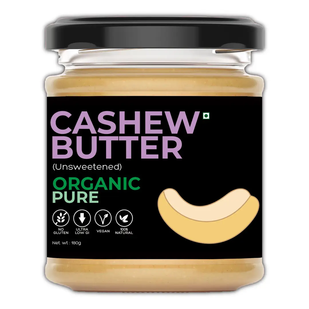 Honestly Organic - Organic Cashew Butter (Unsweetened) - for Improving Insulin Sensitivity - 180 gm
